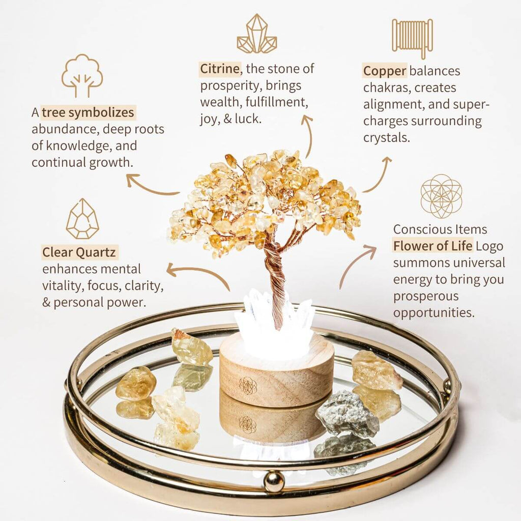 Golden Lamp of Wealth - Citrine Tree by Conscious Items