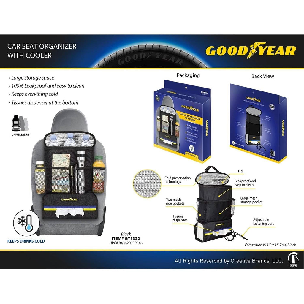 Goodyear Car Seat Organizer with Cooler by DailySale
