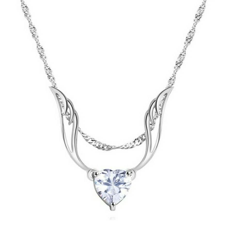 Guardian Angel Wing Necklace Made with Swarovski Crystal by DailySale