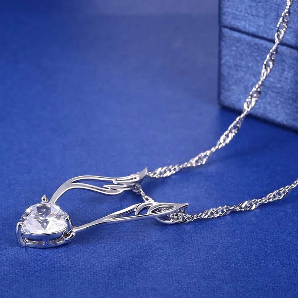 Guardian Angel Wing Necklace Made with Swarovski Crystal by DailySale