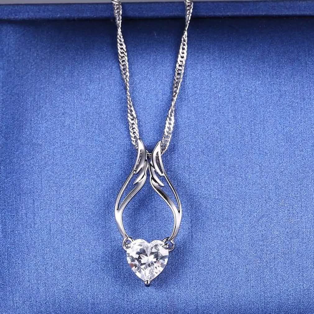 Guardian Angel Wing Necklace Made with Swarovski Crystal by DailySale