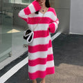 Striped Long Knitted Dress for Women by Trendy Attic Store01