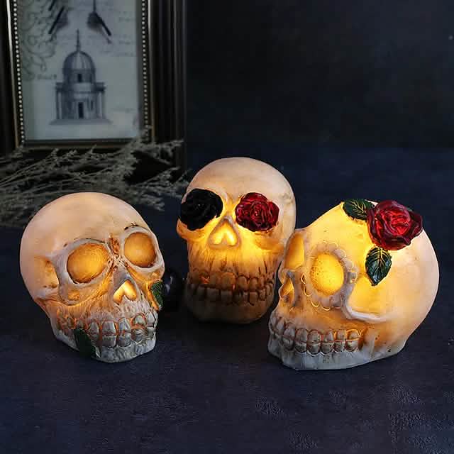 Halloween Resin Skull LED Night Light Decorative Light by DailySale
