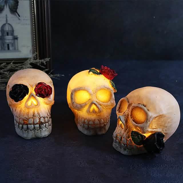 Halloween Resin Skull LED Night Light Decorative Light by DailySale