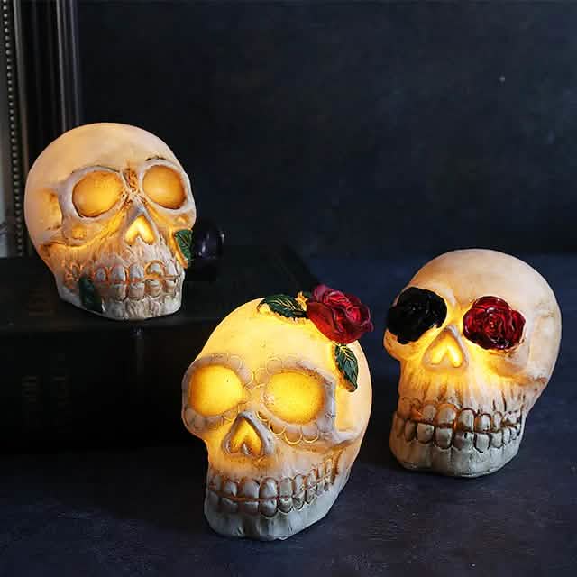 Halloween Resin Skull LED Night Light Decorative Light by DailySale