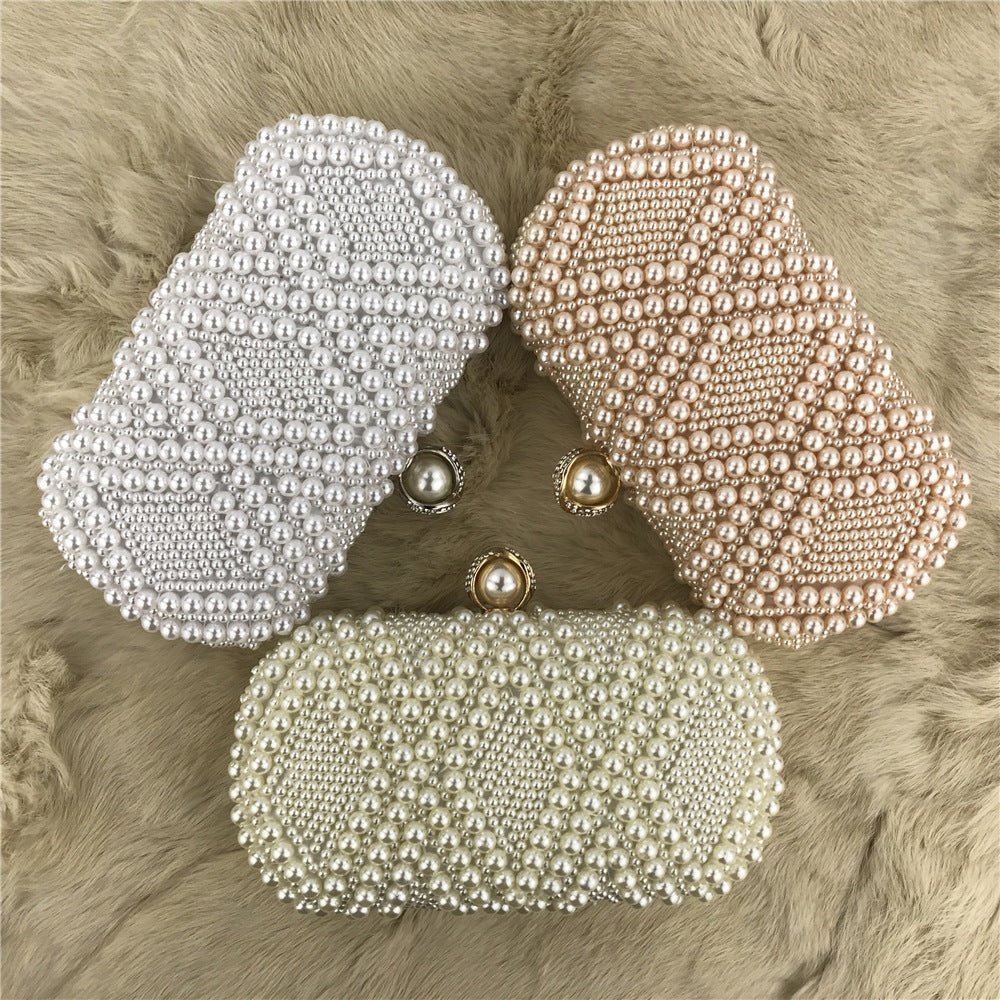 Hand-Beaded Pearl Evening Elegance Handbag (MAC286) by Mariam's Collection
