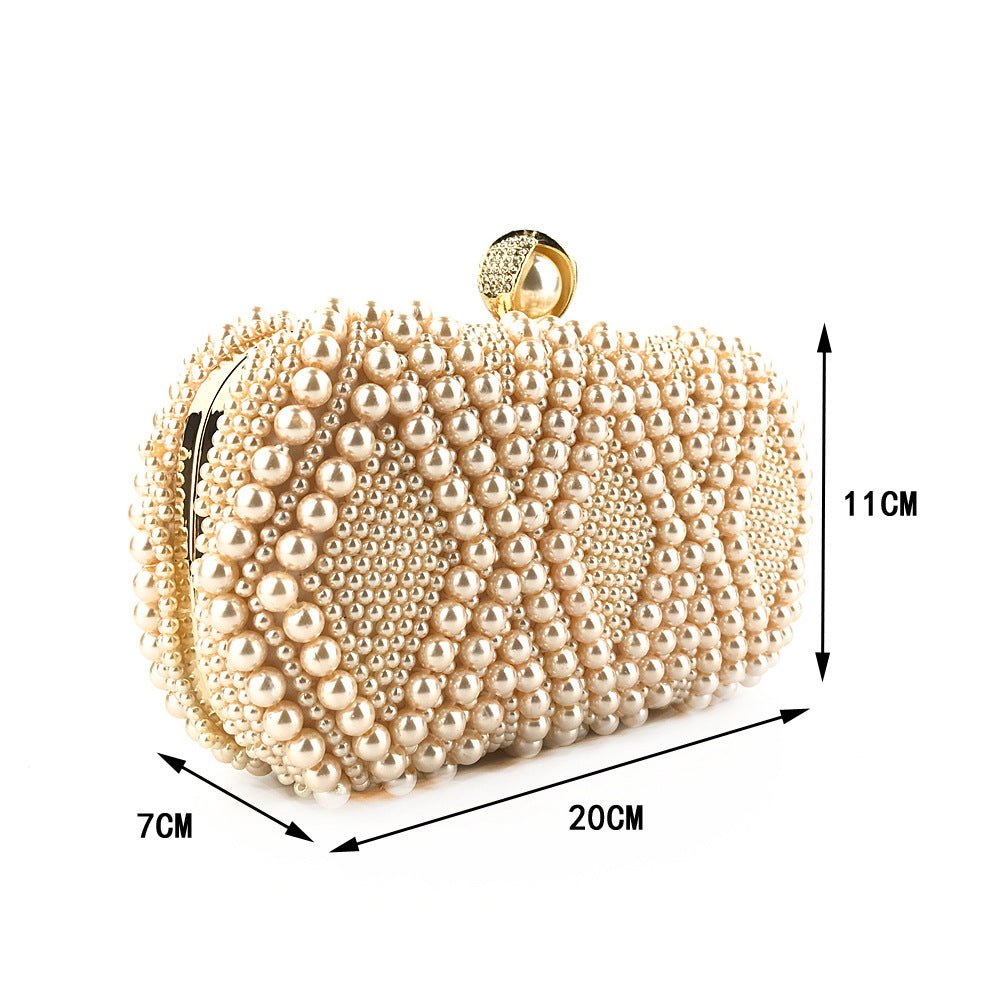 Hand-Beaded Pearl Evening Elegance Handbag (MAC286) by Mariam's Collection