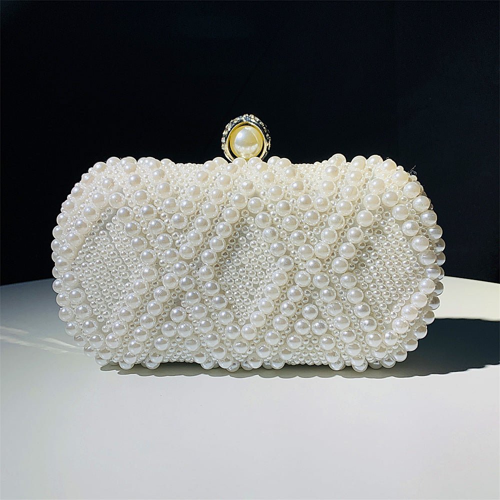 Hand-Beaded Pearl Evening Elegance Handbag (MAC286) by Mariam's Collection