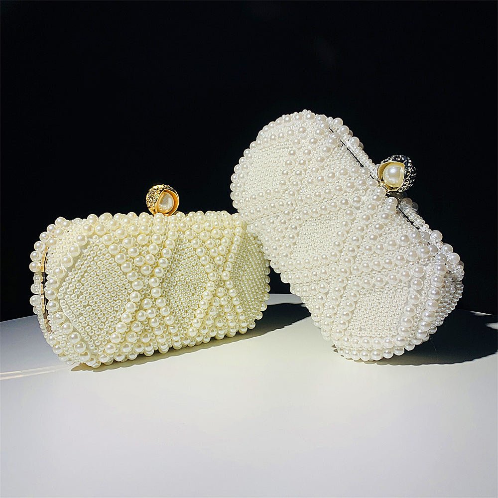 Hand-Beaded Pearl Evening Elegance Handbag (MAC286) by Mariam's Collection