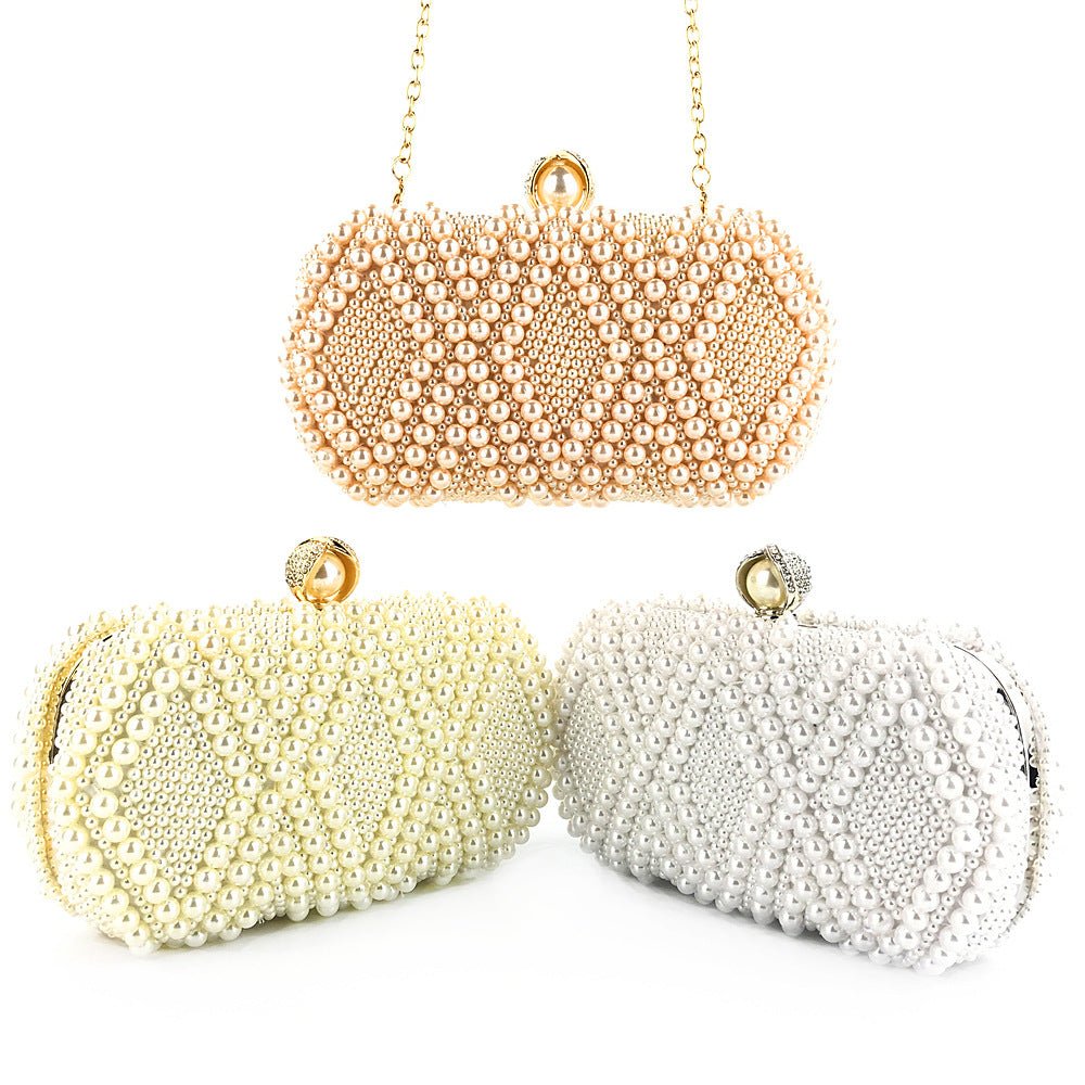 Hand-Beaded Pearl Evening Elegance Handbag (MAC286) by Mariam's Collection