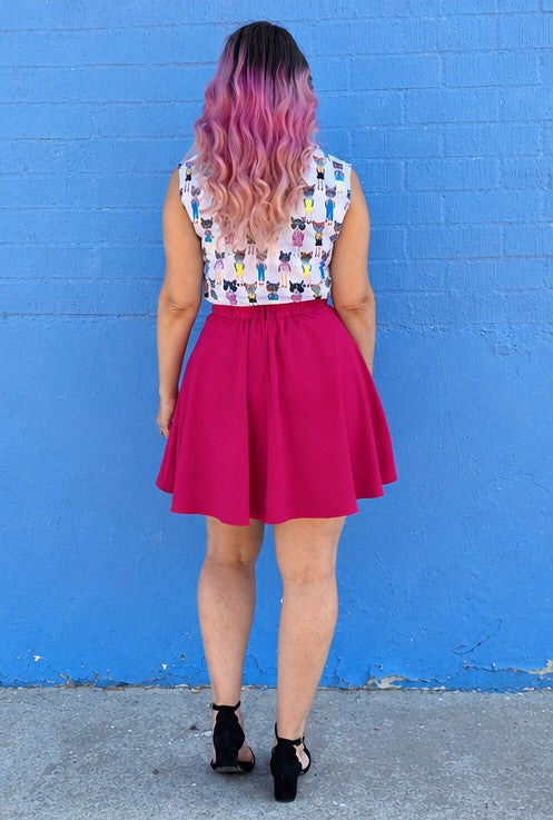 Harper Skater Skirt in Pink by Retrolicious