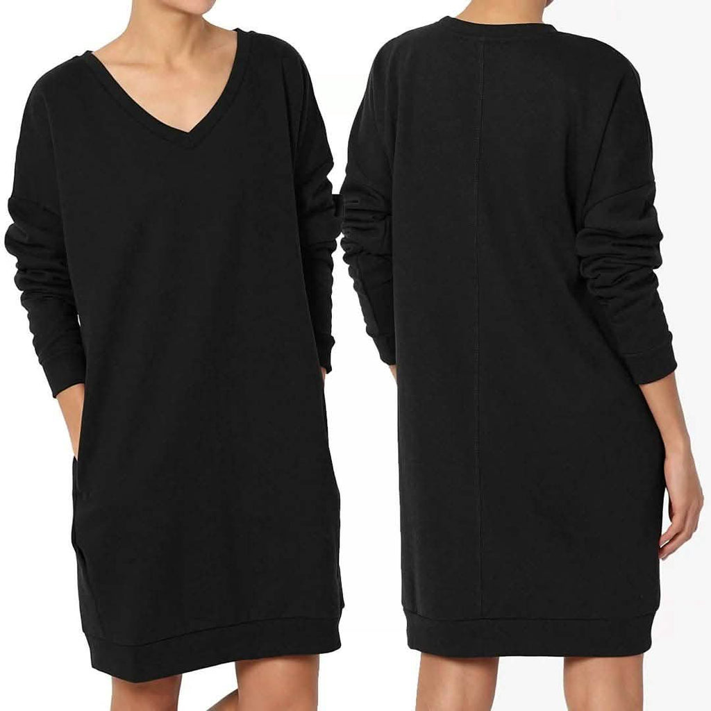 Haute Edition Women's Oversized Pullover Sweatshirt Dress by DailySale
