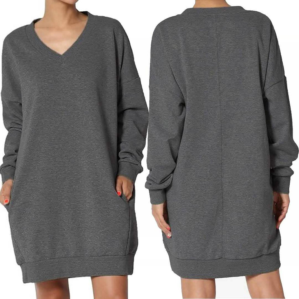 Haute Edition Women's Oversized Pullover Sweatshirt Dress by DailySale