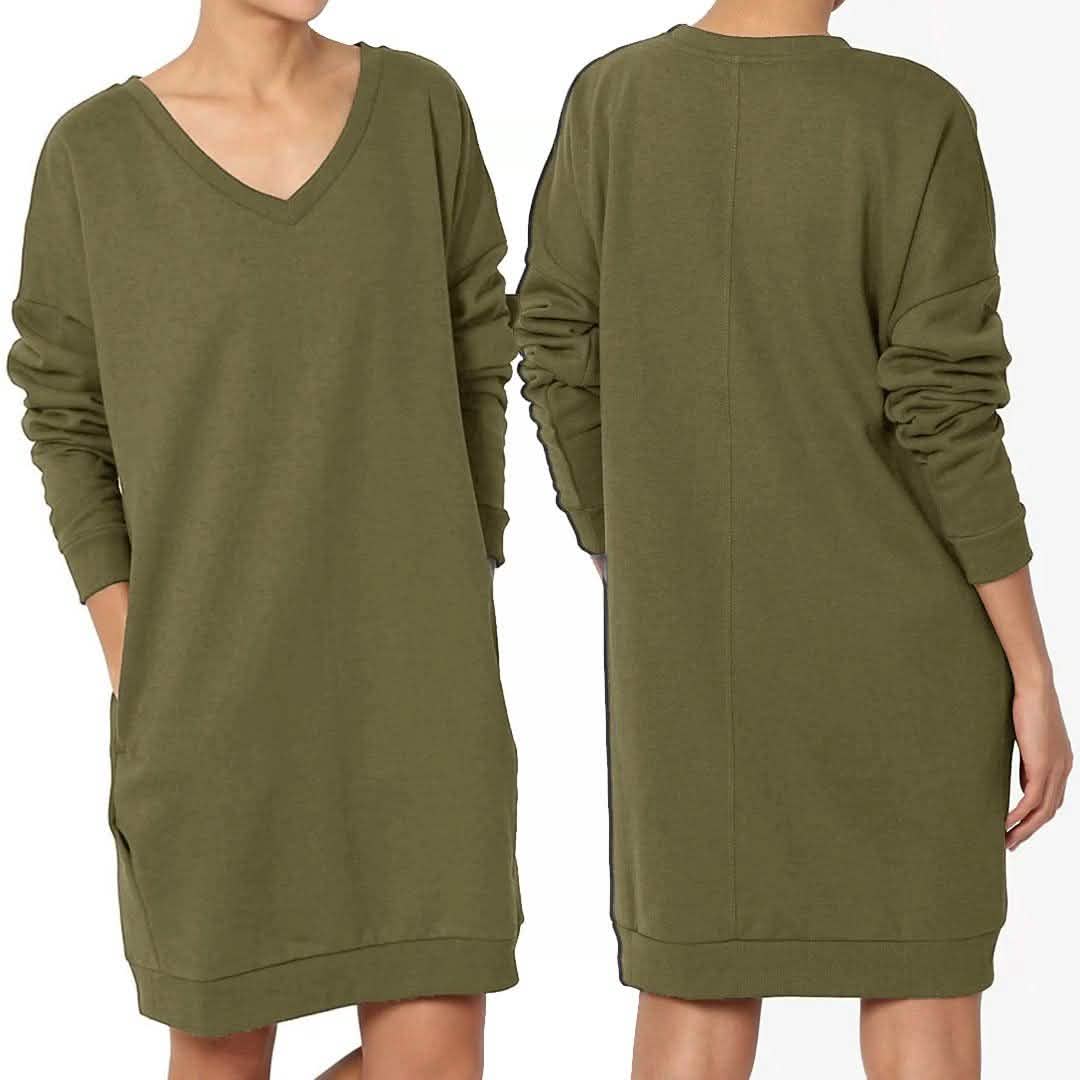 Haute Edition Women's Oversized Pullover Sweatshirt Dress by DailySale