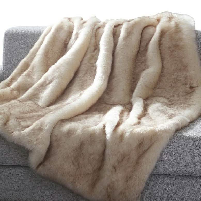 Heavy Faux Fur Throw Blanket – Assorted Styles by DailySale