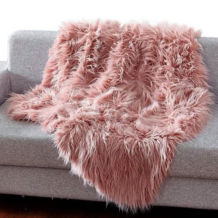 Heavy Faux Fur Throw Blanket – Assorted Styles by DailySale