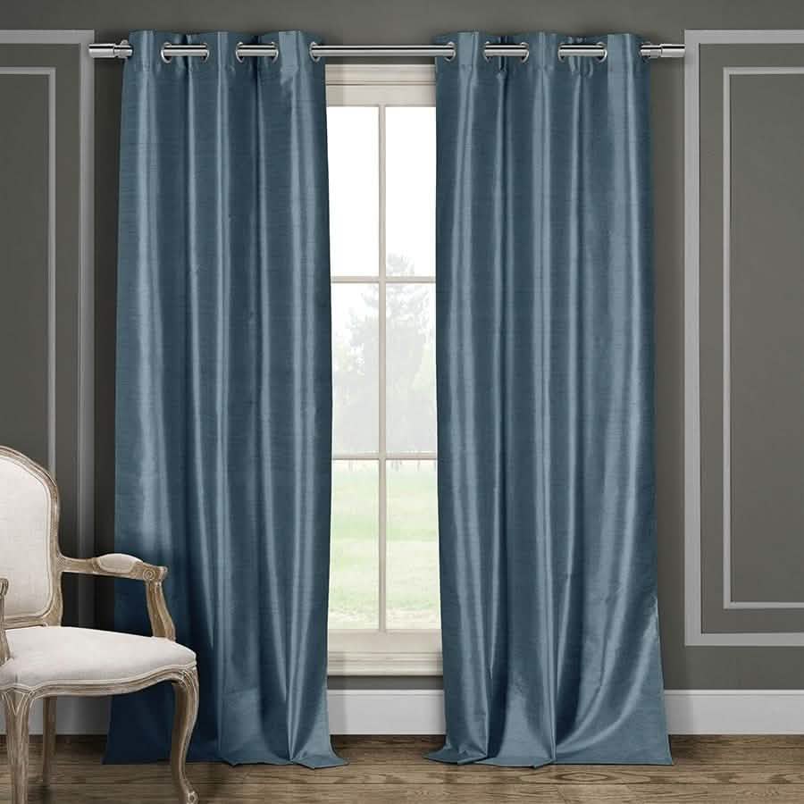 Heavy Faux-Silk Double-Layered Blackout Thermal Panel Pair - Assorted Colors by DailySale