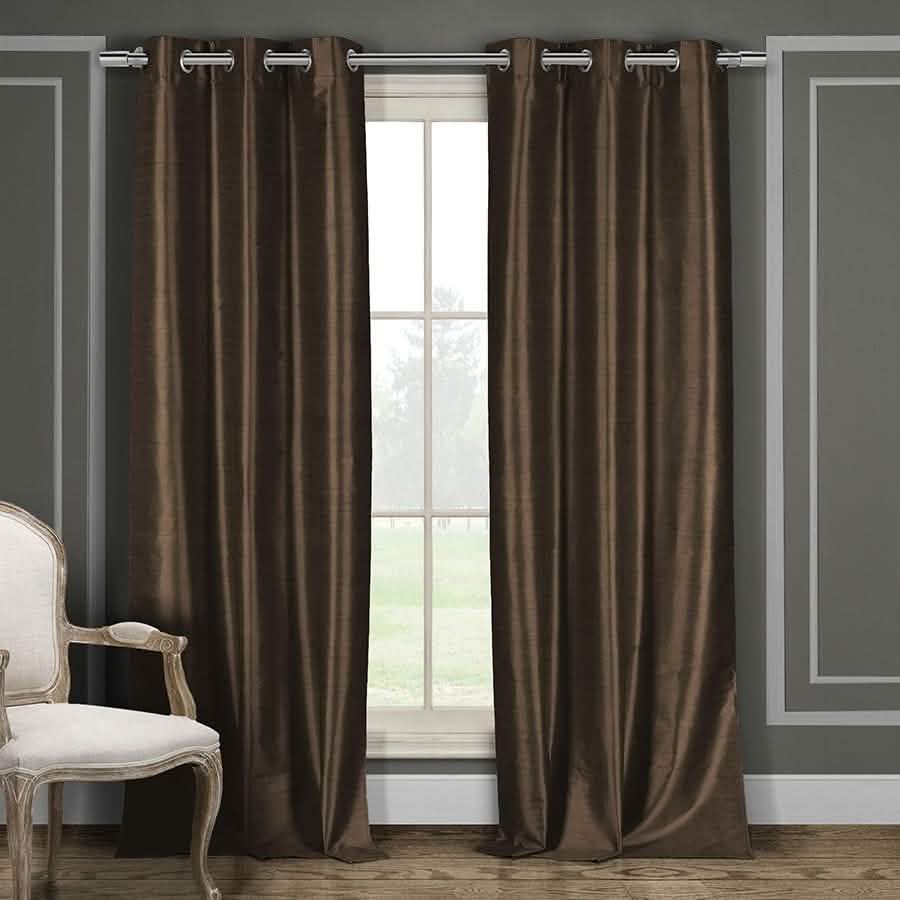 Heavy Faux-Silk Double-Layered Blackout Thermal Panel Pair - Assorted Colors by DailySale
