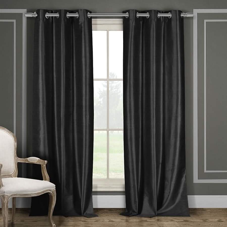 Heavy Faux-Silk Double-Layered Blackout Thermal Panel Pair - Assorted Colors by DailySale