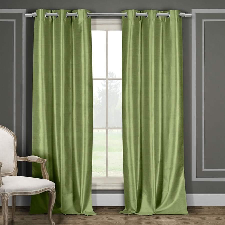 Heavy Faux-Silk Double-Layered Blackout Thermal Panel Pair - Assorted Colors by DailySale