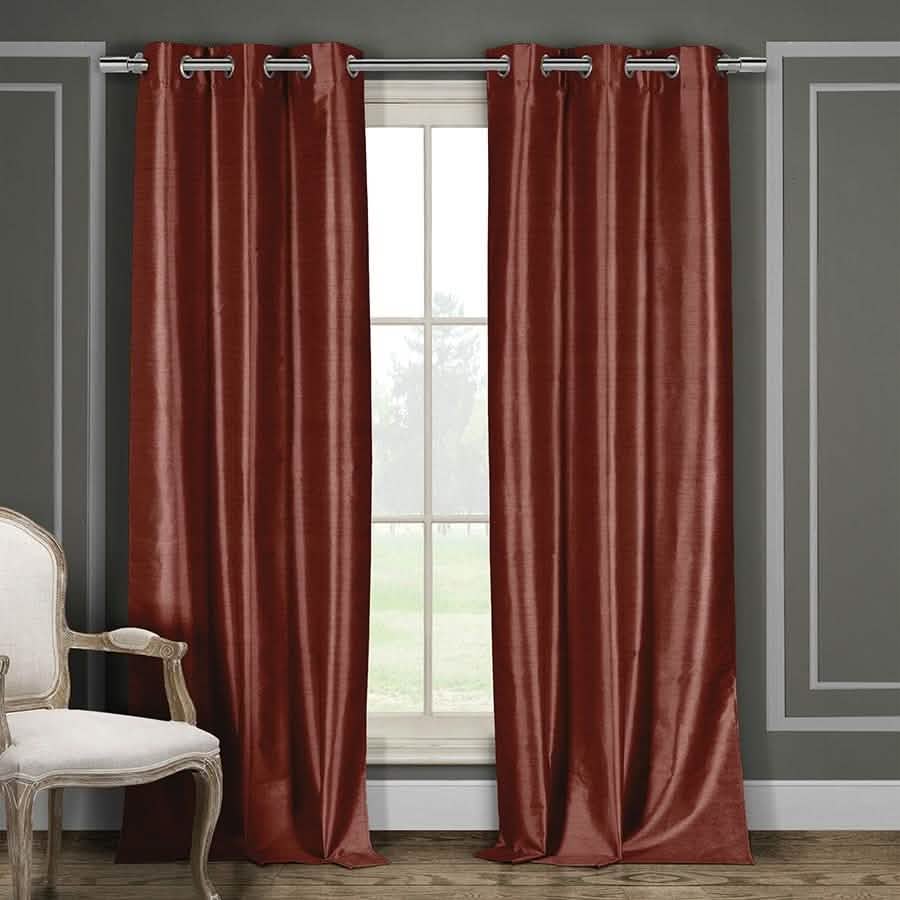 Heavy Faux-Silk Double-Layered Blackout Thermal Panel Pair - Assorted Colors by DailySale