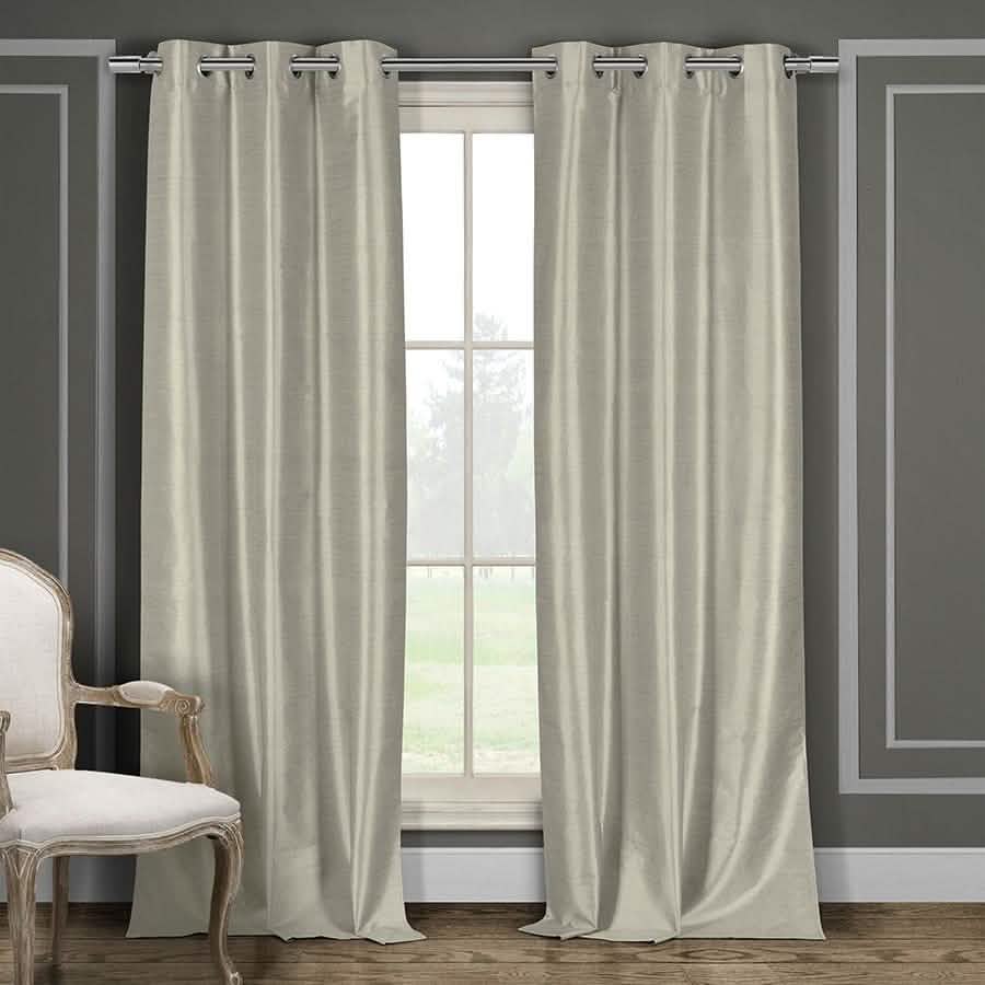 Heavy Faux-Silk Double-Layered Blackout Thermal Panel Pair - Assorted Colors by DailySale