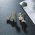 Hollow Star Earrings Zinc Alloy with Rhinestone Accents by DailySale