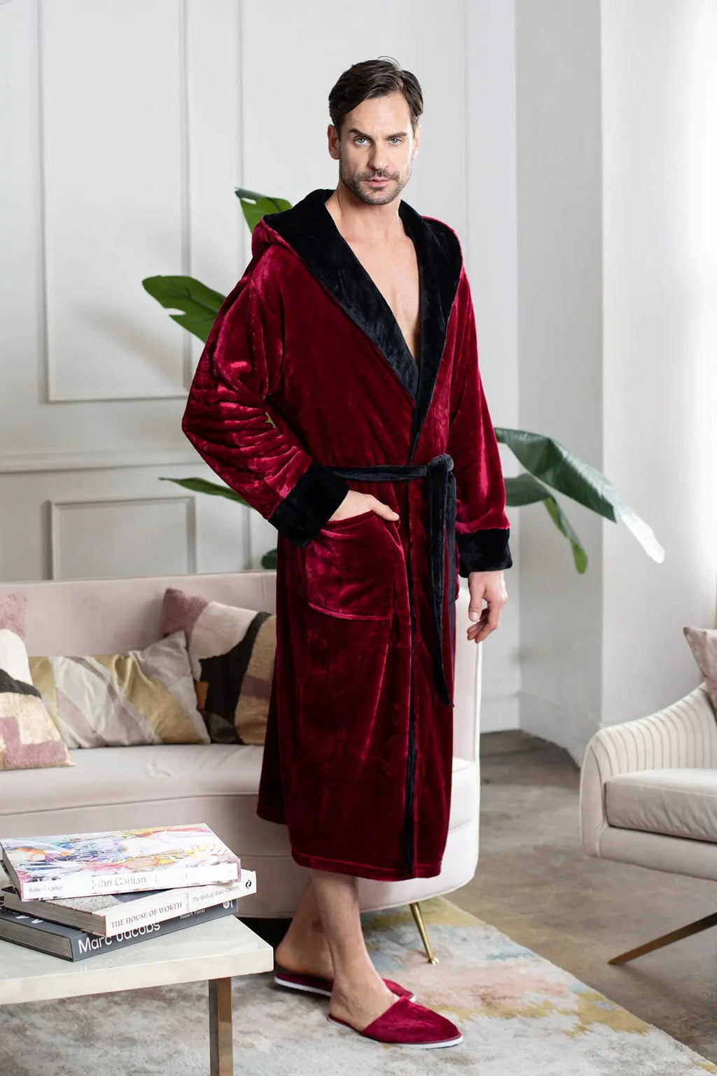 Men’s Robe with Hood – Ultra-Soft Plush Comfort for Everyday Use by Lotus Linen
