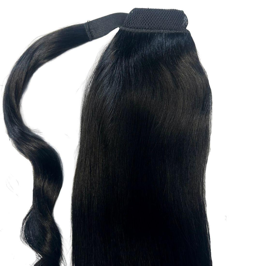 Jet Black 100% Human Hair Ponytail Extension by Private Label