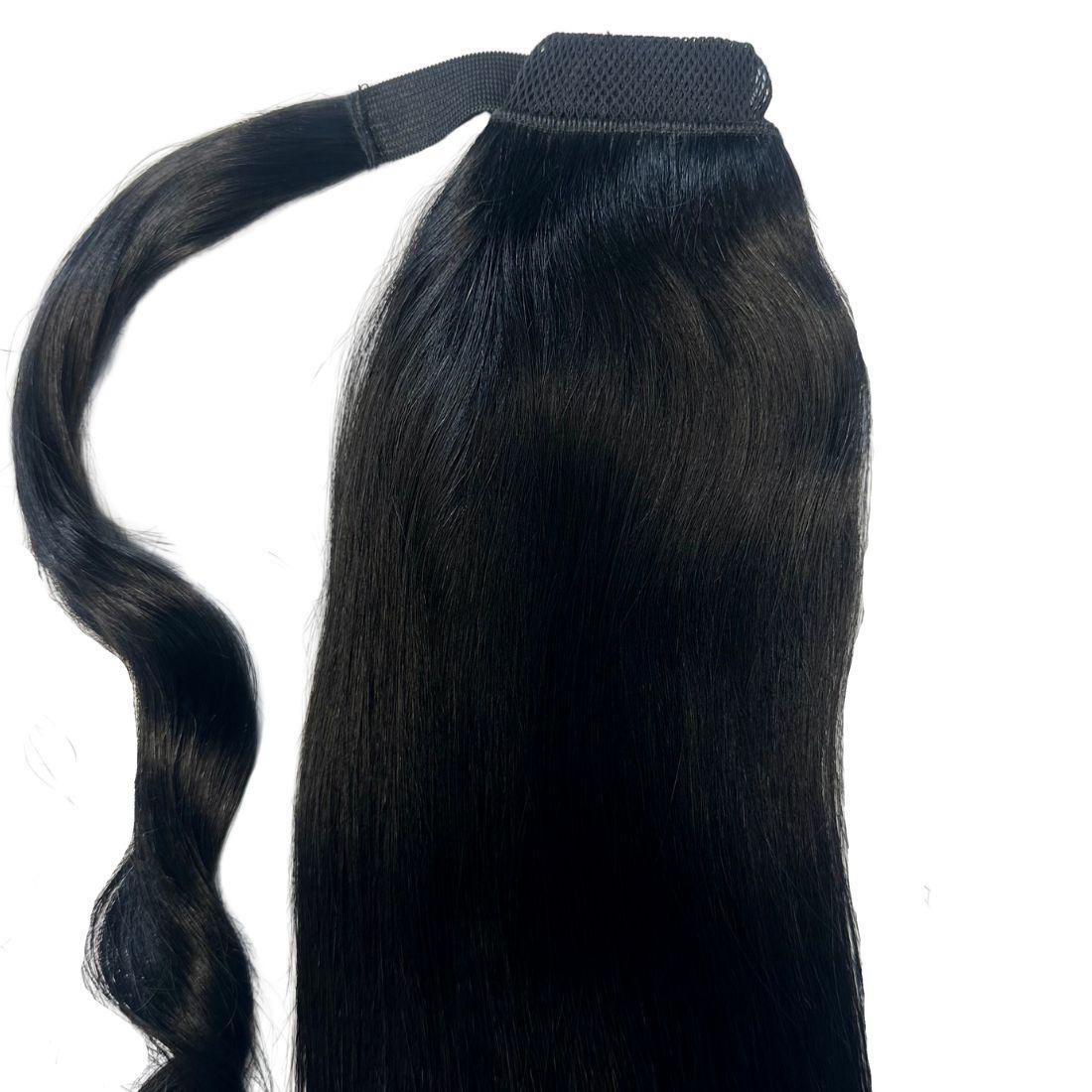 Jet Black 100% Human Hair Ponytail Extension by Private Label