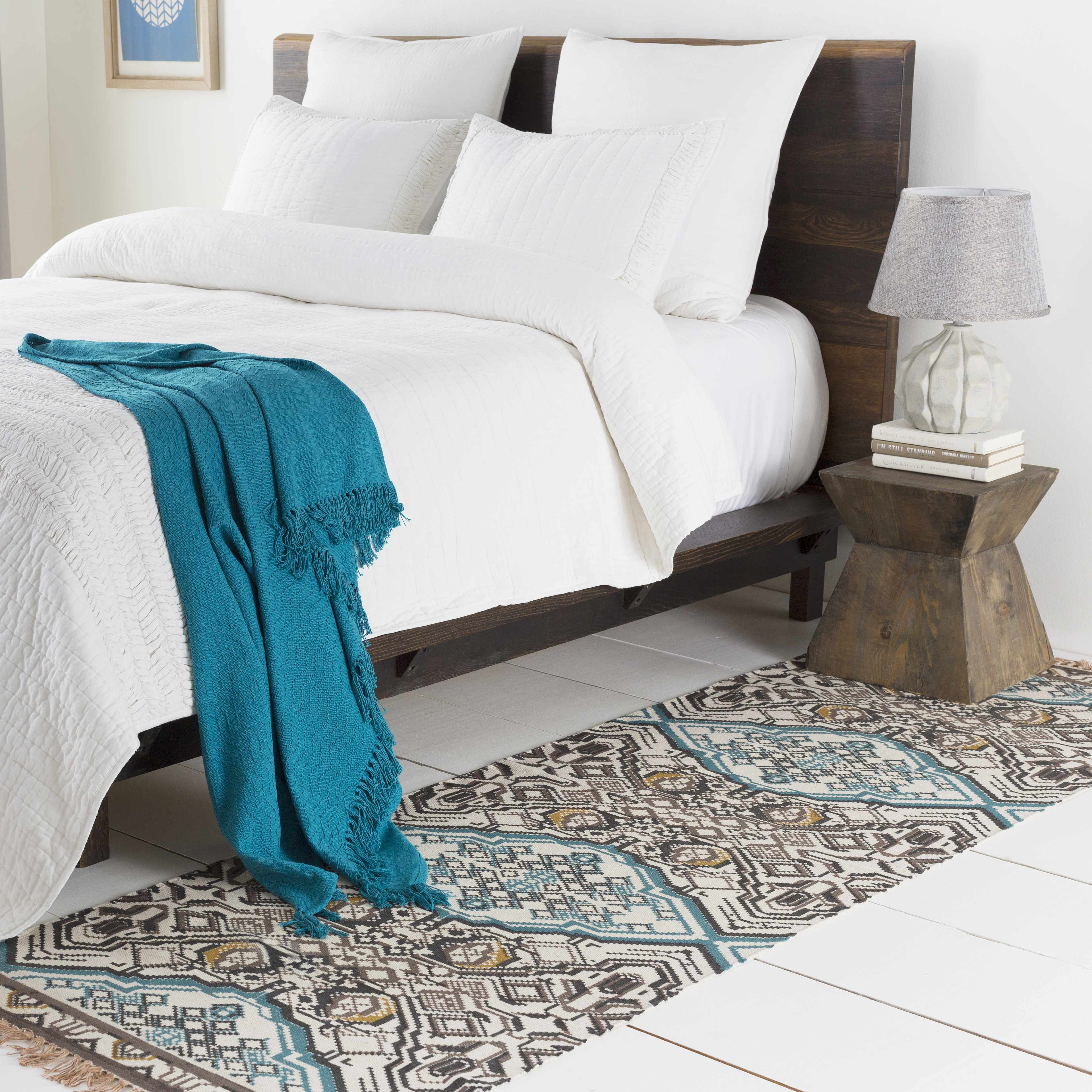 Chiconcuac Aqua Throw Blanket by Boutique Rugs