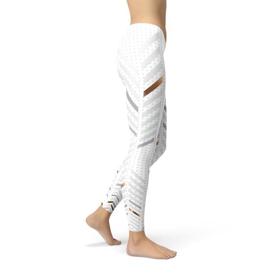 Womens White Stripes Leggings by Maroon Sooty