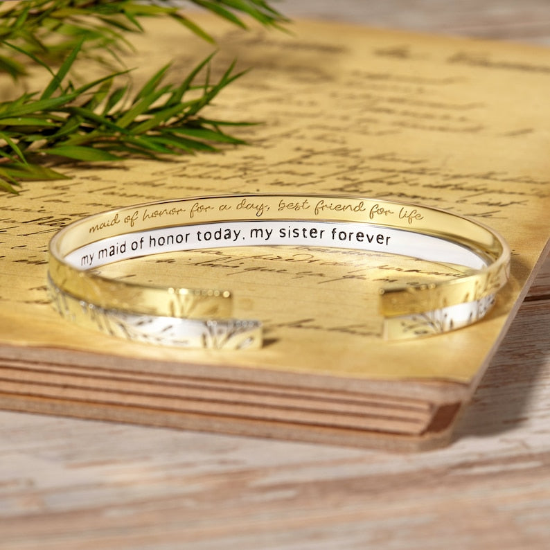 Bridesmaid Bracelet Gift, Bridesmaid Proposal Gift, Maid of Honor Gift by Green Millie