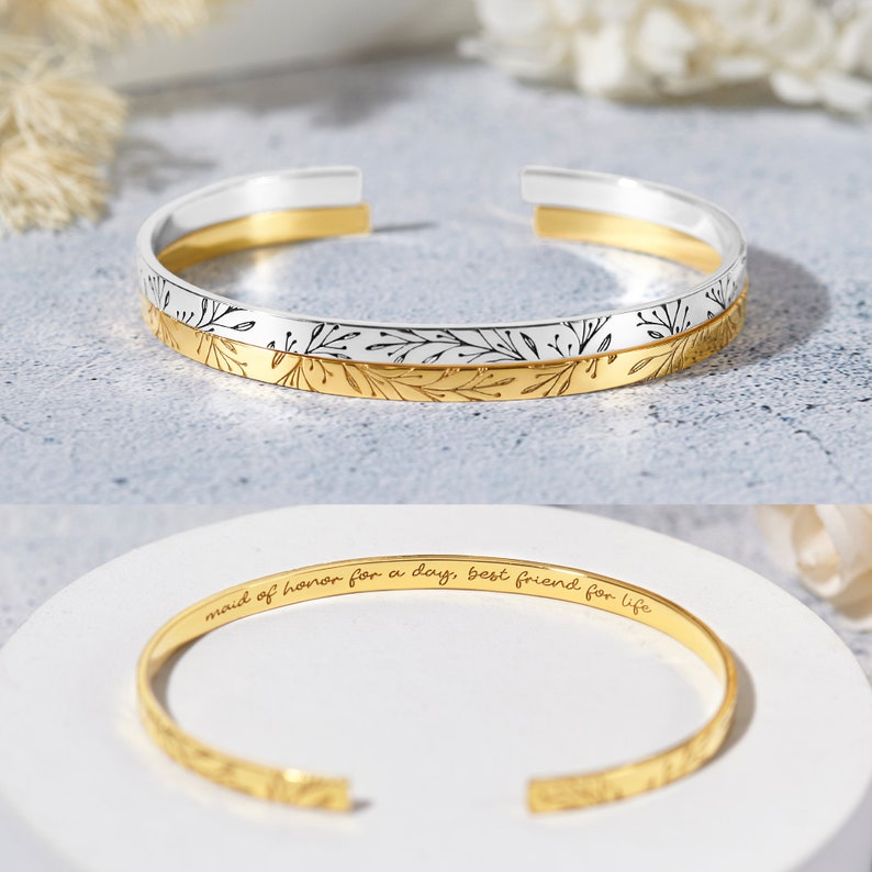 Bridesmaid Bracelet Gift, Bridesmaid Proposal Gift, Maid of Honor Gift by Green Millie