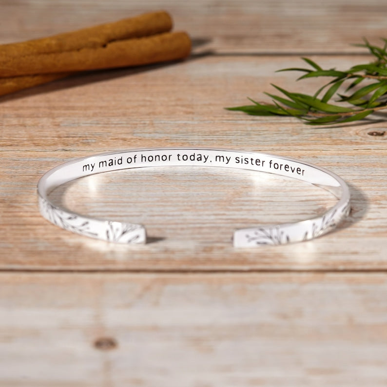 Bridesmaid Bracelet Gift, Bridesmaid Proposal Gift, Maid of Honor Gift by Green Millie