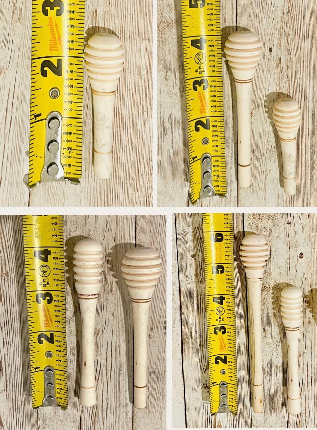 4x Mexican Honey Wood Stirrers 4 Different Sizes 4 Mieleros Mexicanos de Madera 4 Diferente Tamaños by Chica Mexico