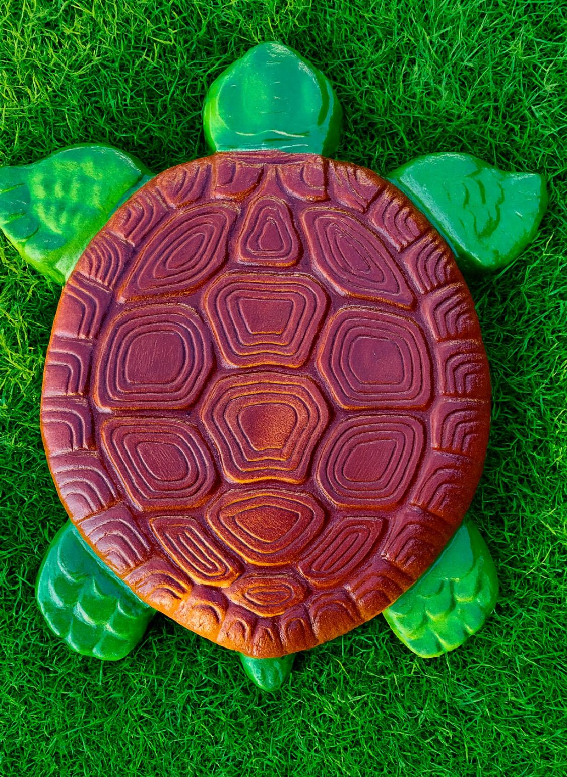 2x Bundle Garden Turtle Stepping Stones Garden Pathway Stepping Stone Outdoor Yard Decoration Cement Paver Lawn and Patio Ornament Bundle by Chica Mexico