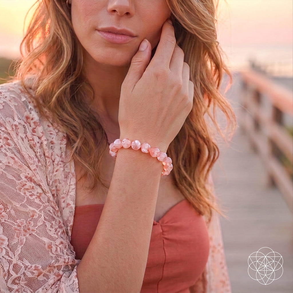 The Woman You’re Becoming - Sakura Flower Agate Bracelet by Conscious Items