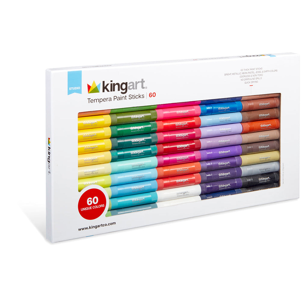 Tempera Paint Sticks, 60 Colors by KINGART