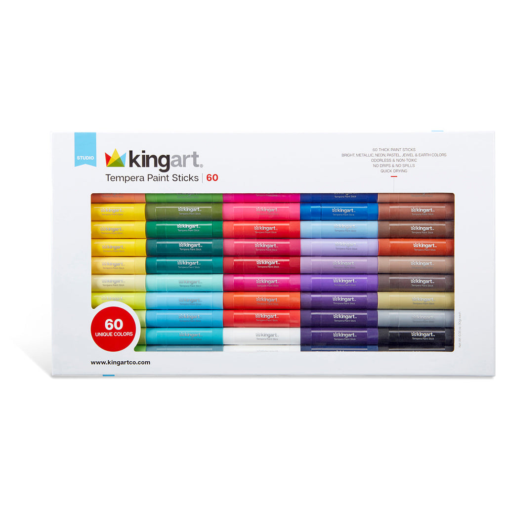 Tempera Paint Sticks, 60 Colors by KINGART
