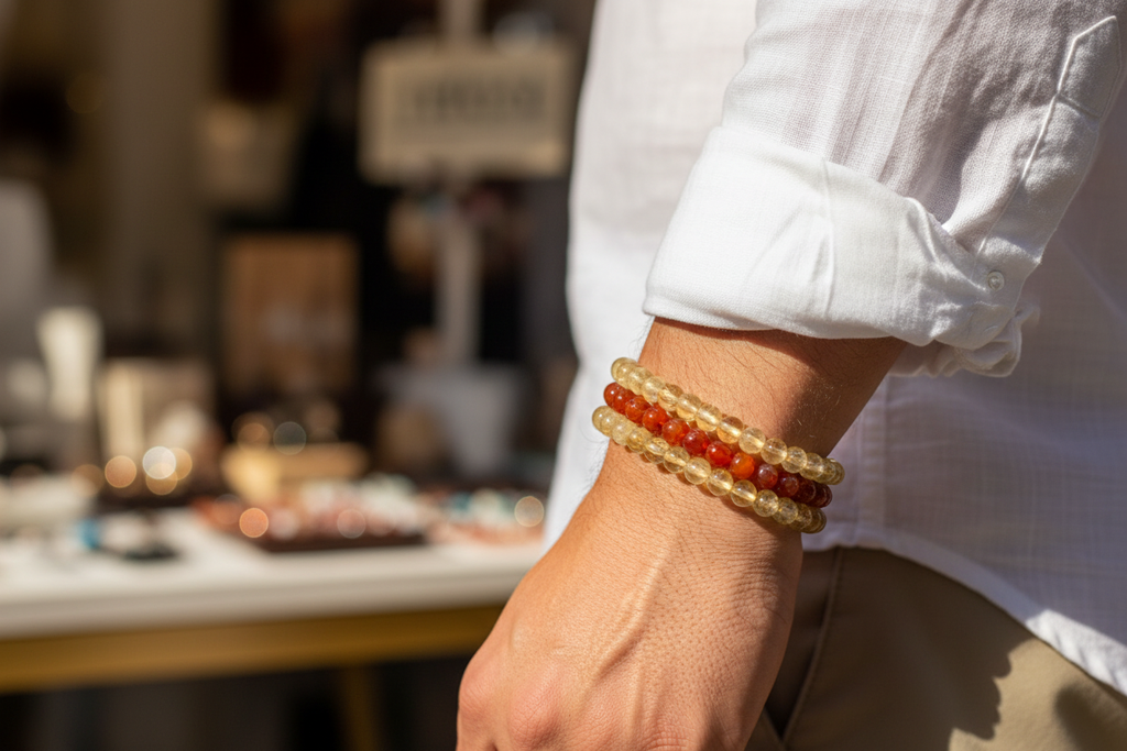 Citrine Round Bead Bracelet - Stone of Abundance by Sacred Crystals