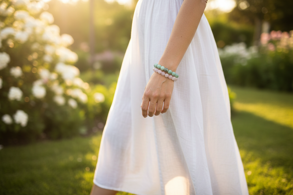 Amazonite (Matte) Round Bead Bracelet - Integrity by Sacred Crystals