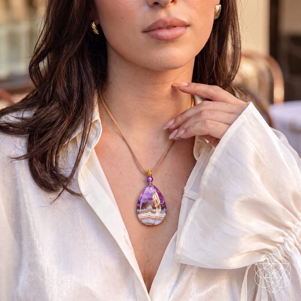 Bring My Spark Back – The Amethyst Crazy Lace Agate Pendant by Conscious Items
