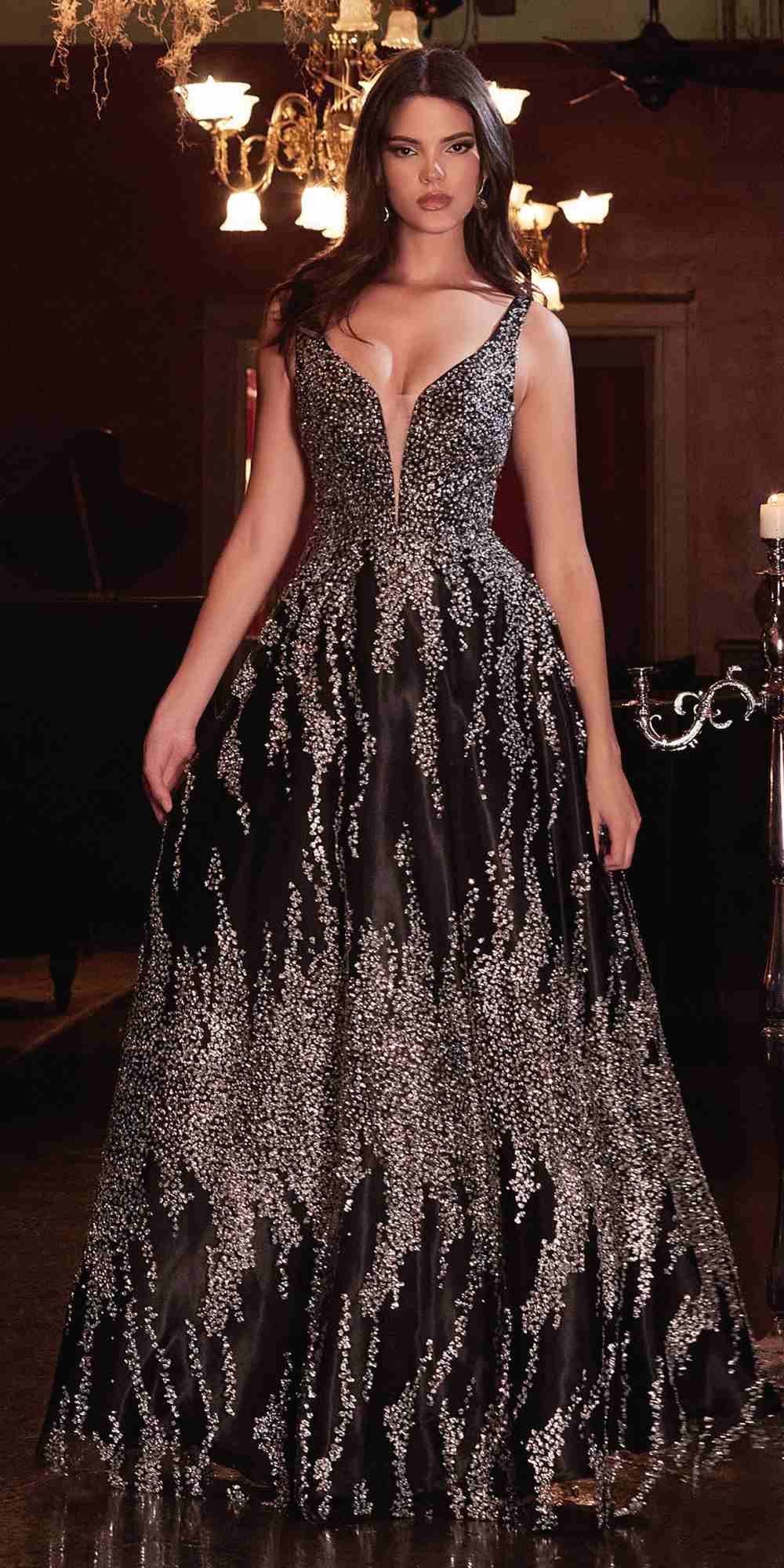 Cinderella Divine J819 Glitter A-Line Ball Gown by DiscountDressShop
