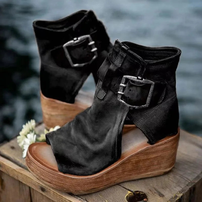 Wedge Heel Platform Sandals for Women with Belt by Trendy Attic Store01