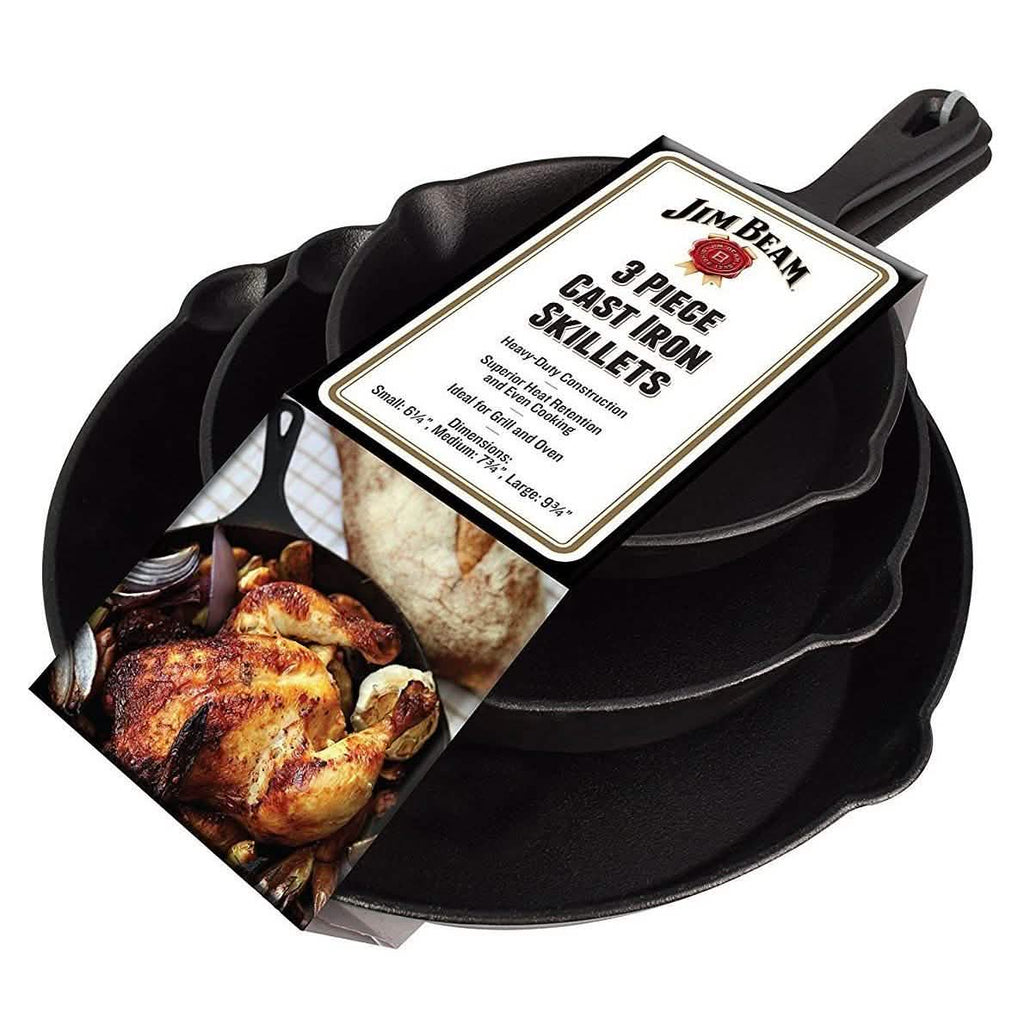 Jim Beam 3-Piece Cast Iron Skillets by DailySale