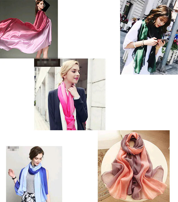 New Gradient Silk Scarf for Sun Protection by Trendy Attic Store01