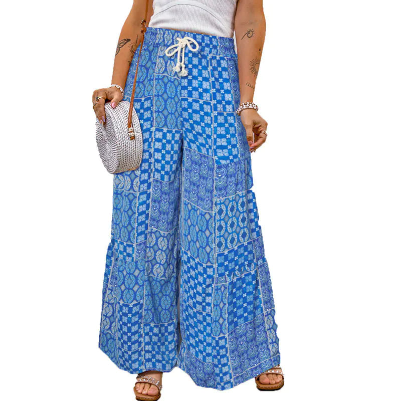 Women's Color block Paisley Wide Leg Pants by Trendy Attic Store01