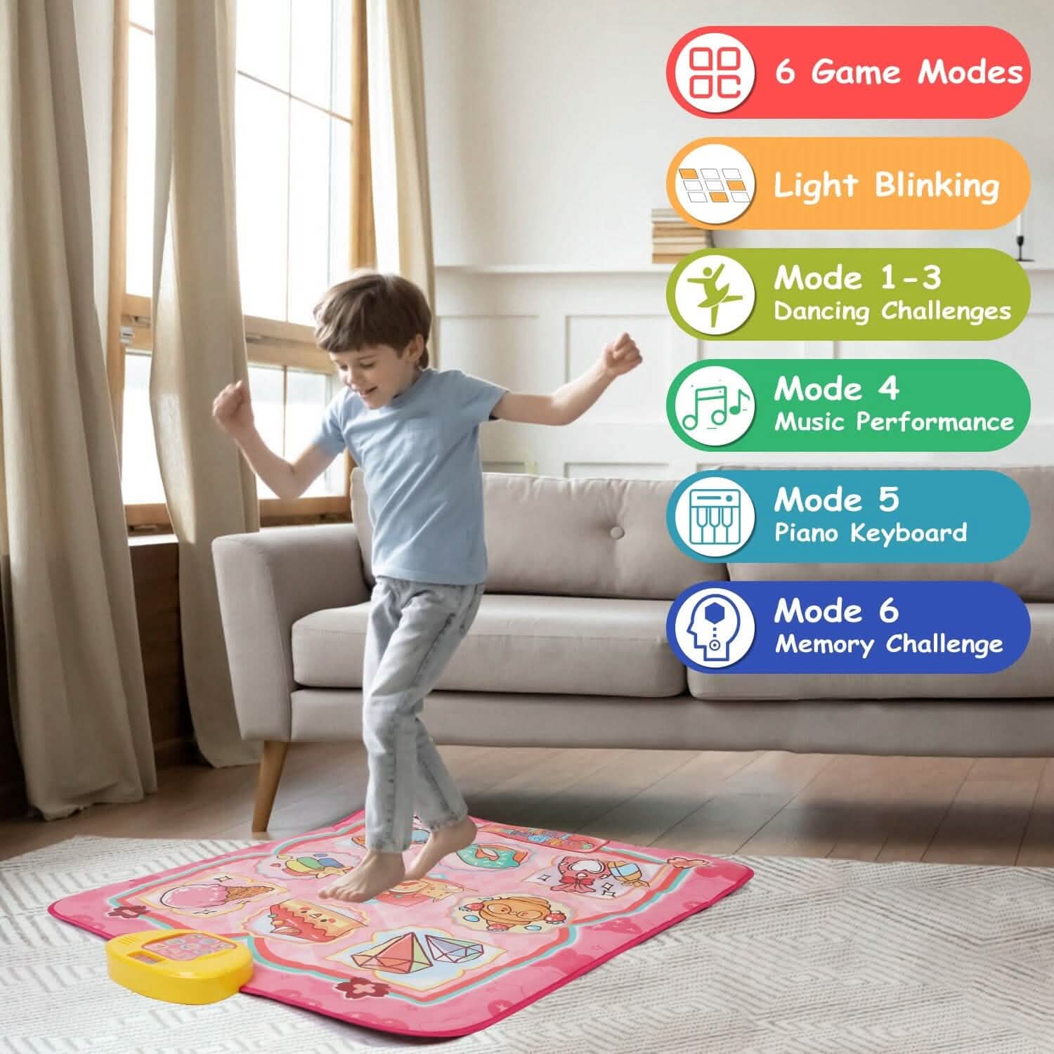 Kids Electronic Music Dance Pad with 6 Modes by DailySale