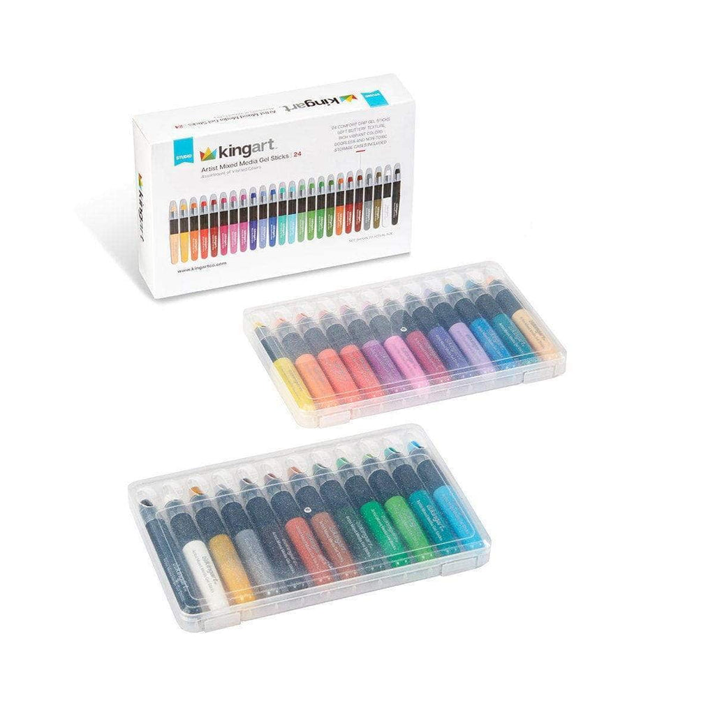 Mixed Media Gel Stick Crayons - 24 Colors by KINGART